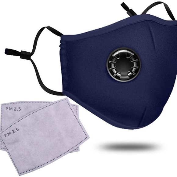 2 pcs Outdoors, Festival, Sports, Face Mask Navy - Picture 2 of 4